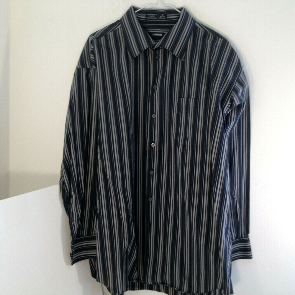 Claiborne Mens Collared Button Up Shirt Size XXL 18 - 34/35 Multicolor Stripes